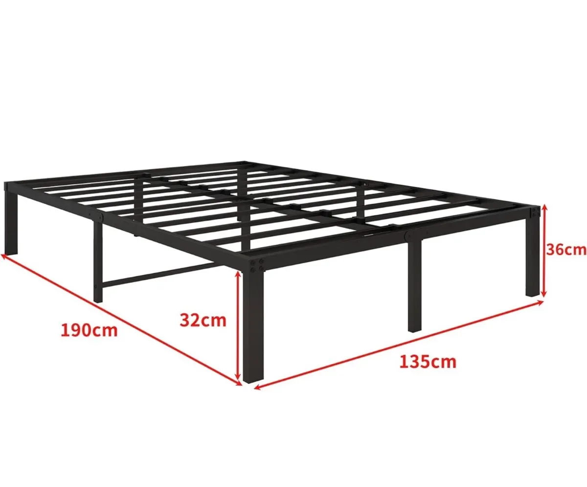 36 cm 4ft6 Double Metal Platform Bed Frames Double - Image 4