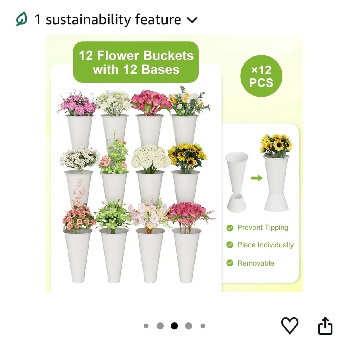 Flower Display Stand with 12 Buckets, Box unopened - Image 3