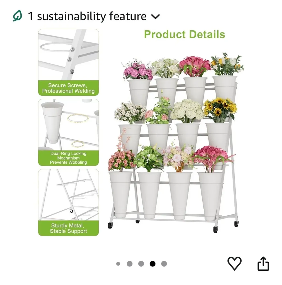 Flower Display Stand with 12 Buckets, Box unopened - Image 4