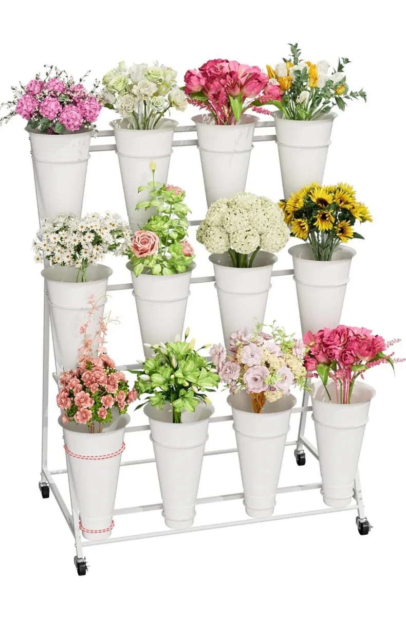 Flower Display Stand with 12 Buckets, Box unopened - Image 1