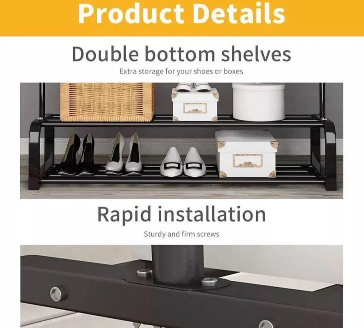 NEW Metal Double Rail Clothes Garment Rack - Image 4