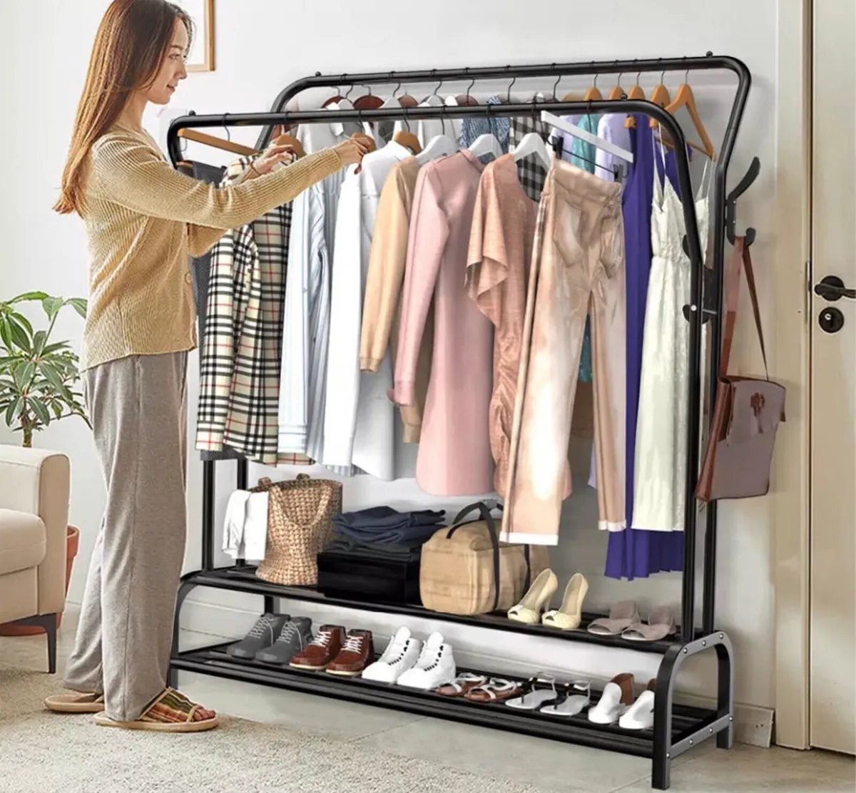 New Double Clothes Rail & Shelves - Image 3