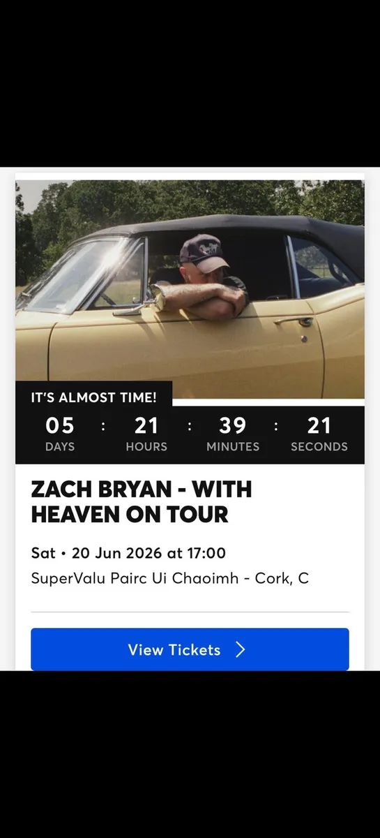 Zach Bryan June 20th Cork