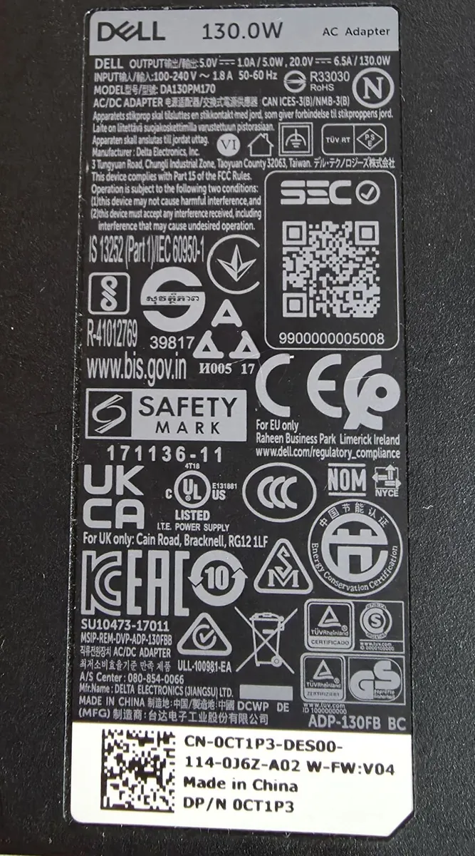 Dell 130W USB-C AC Adapter Laptop Charger - Image 3
