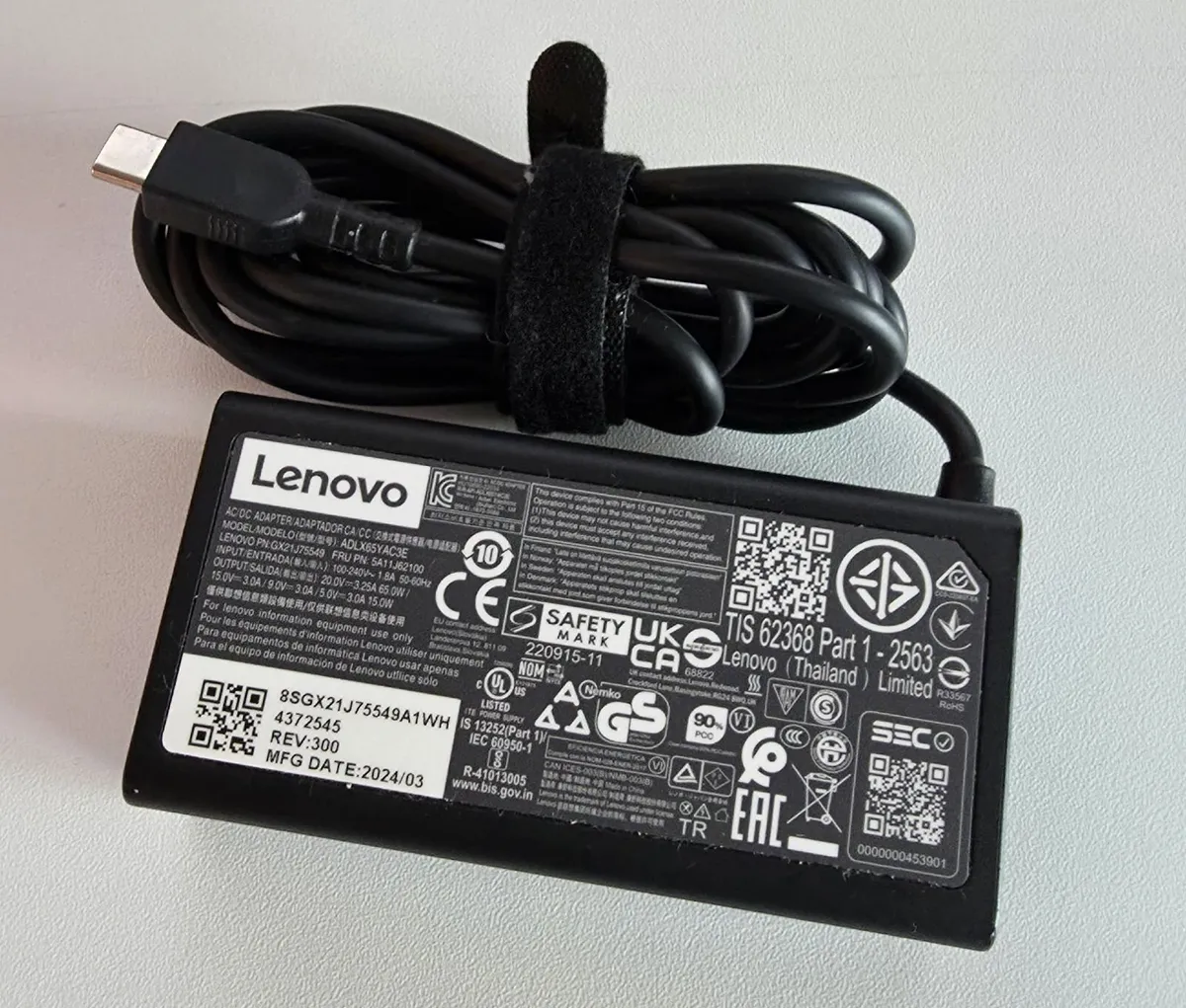 Lenovo 45W USB-C AC Adapter Laptop Charger - Image 1