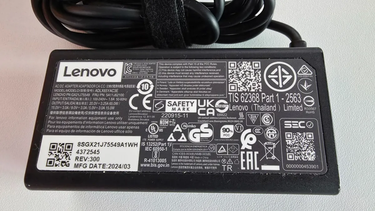 Lenovo 45W USB-C AC Adapter Laptop Charger - Image 2