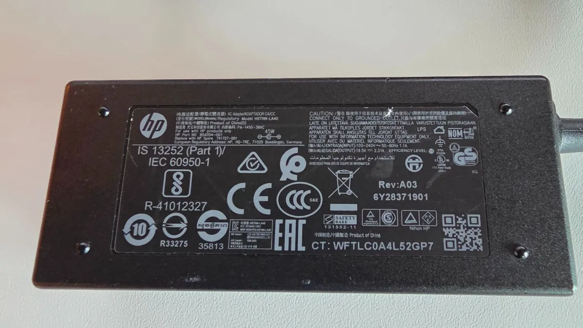 HP 45W AC Adapter Laptop Charger - Blue Tip - Image 2