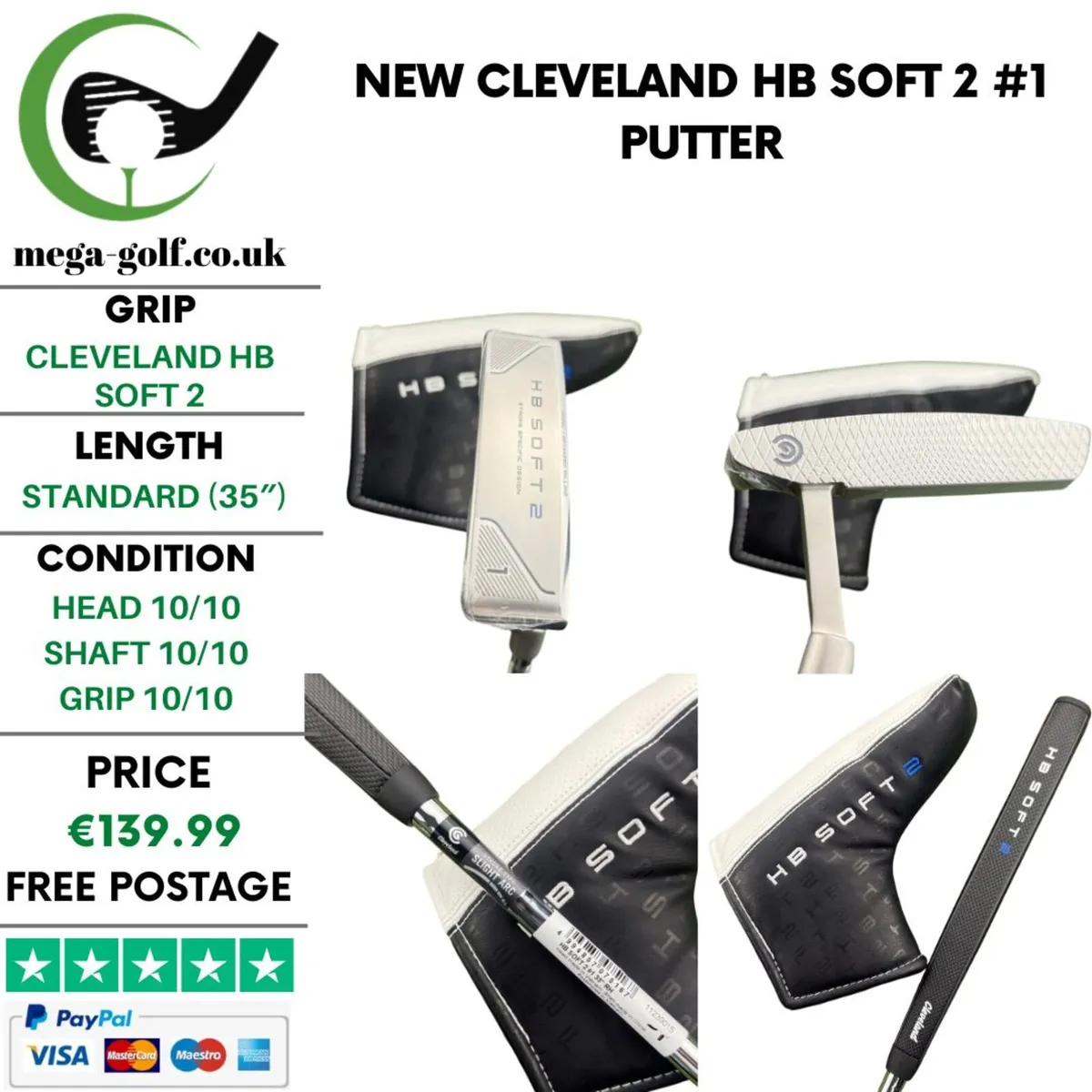 New Cleveland HB Soft 2 #1 Putter / 35" - Image 1