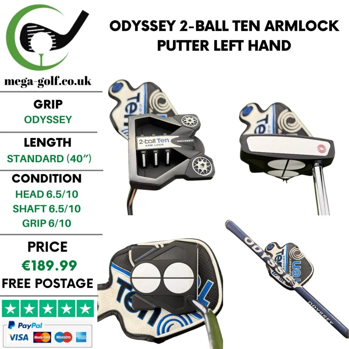 Odyssey 2-Ball Ten Armlock Putter / 40'' - Image 1
