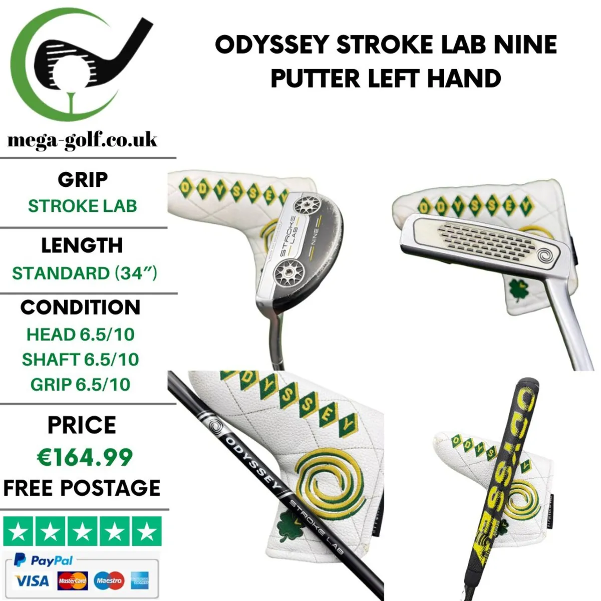 Odyssey Stroke Lab Nine Putter / 34'' / Left Hand - Image 1