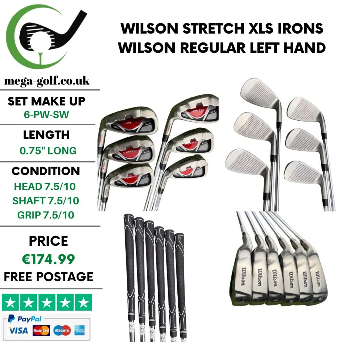 Wilson Stretch XLS Irons / 6-Pw-Sw /Wilson Regular - Image 1