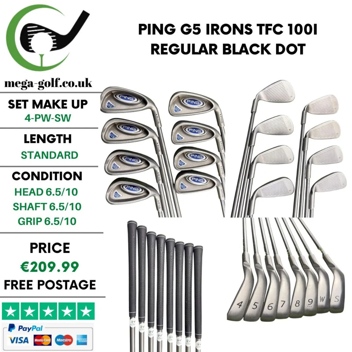 Ping G5 Irons / 4-Pw-Sw / TFC 100I Regular - Image 1