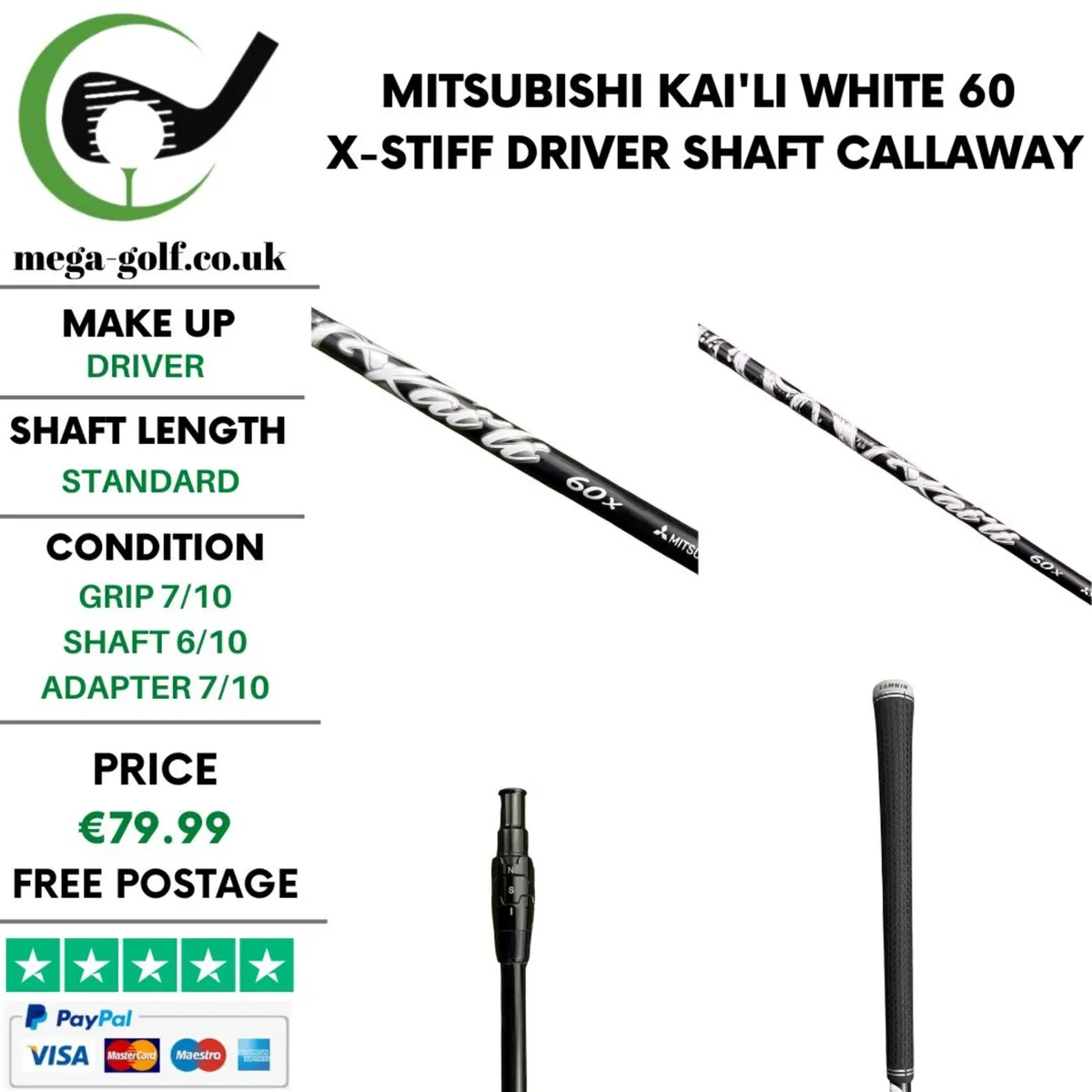 Mitsubishi Kai'li White 60 X-Stiff Driver Shaft - Image 1