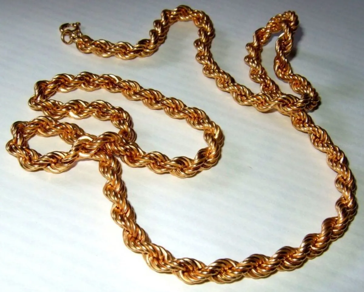 Vintage Hallmarked 9ct Gold Rope Chain - Image 4