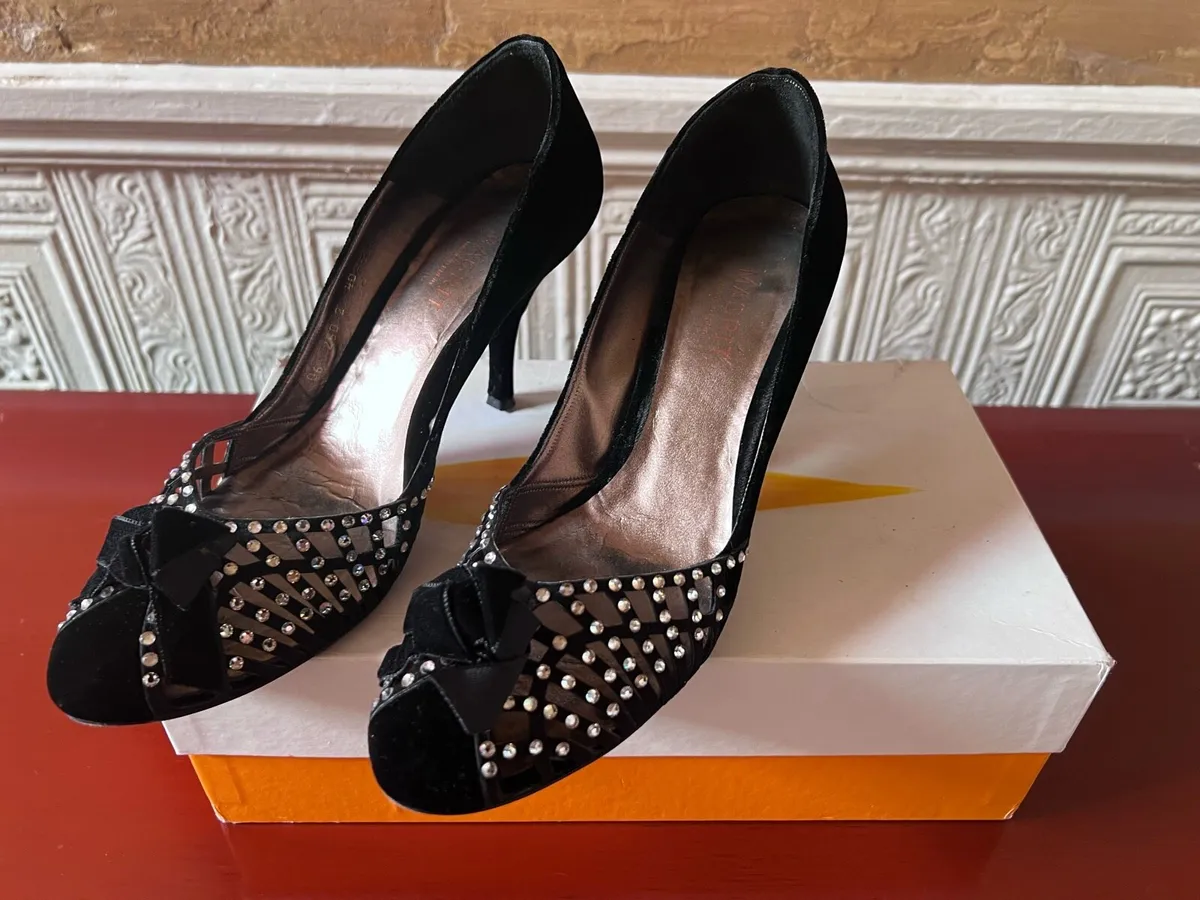 Glamorous Magrit Diamante Velvet Shoes Size 40 - Image 4