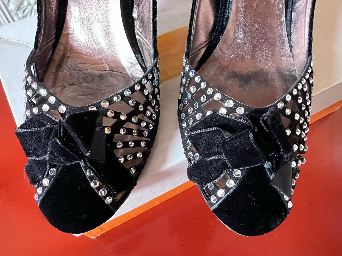 Glamorous Magrit Diamante Velvet Shoes Size 40 - Image 3