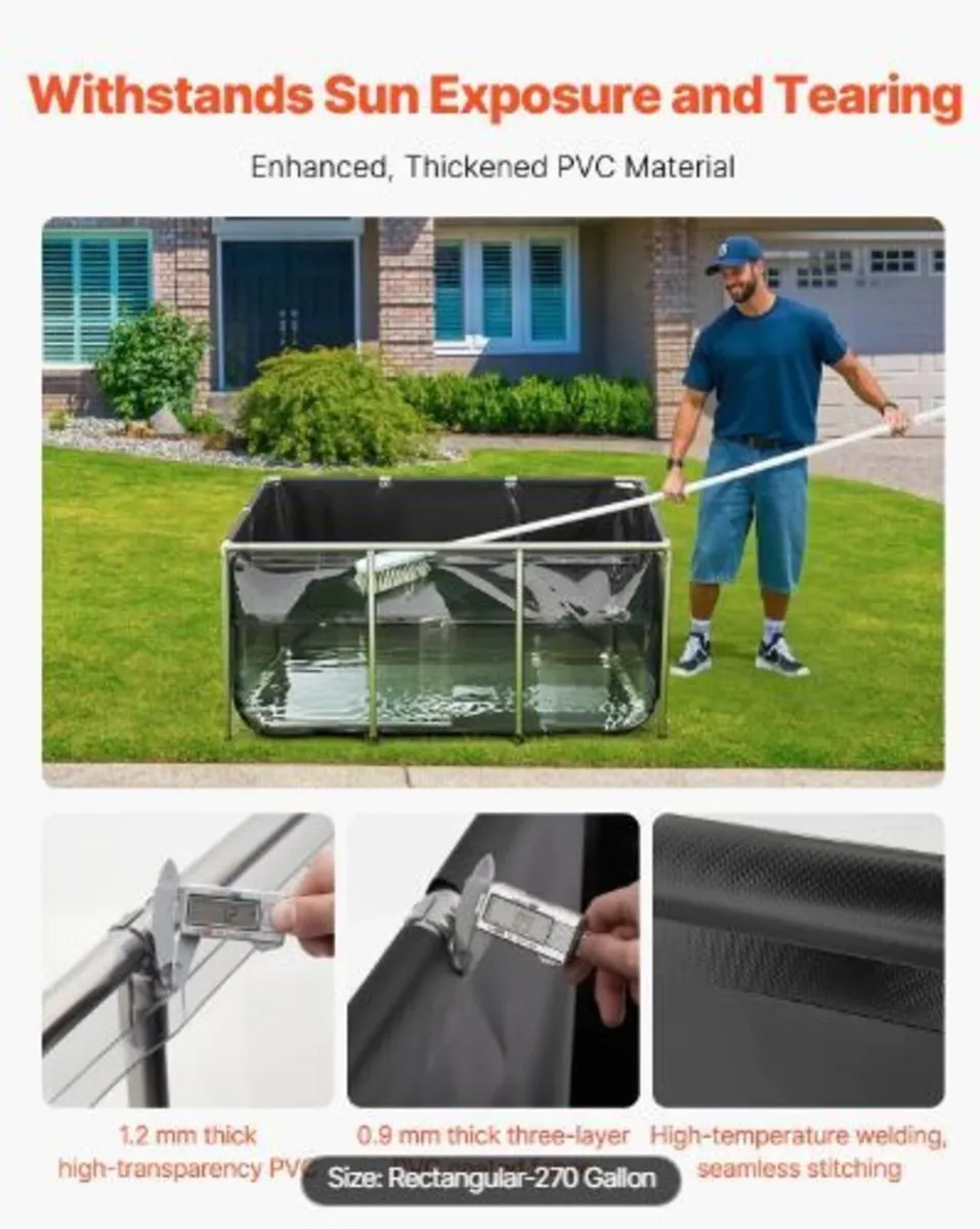 Canvas Fish Pond, 270 Gal Above Ground Fish Pond - Image 4