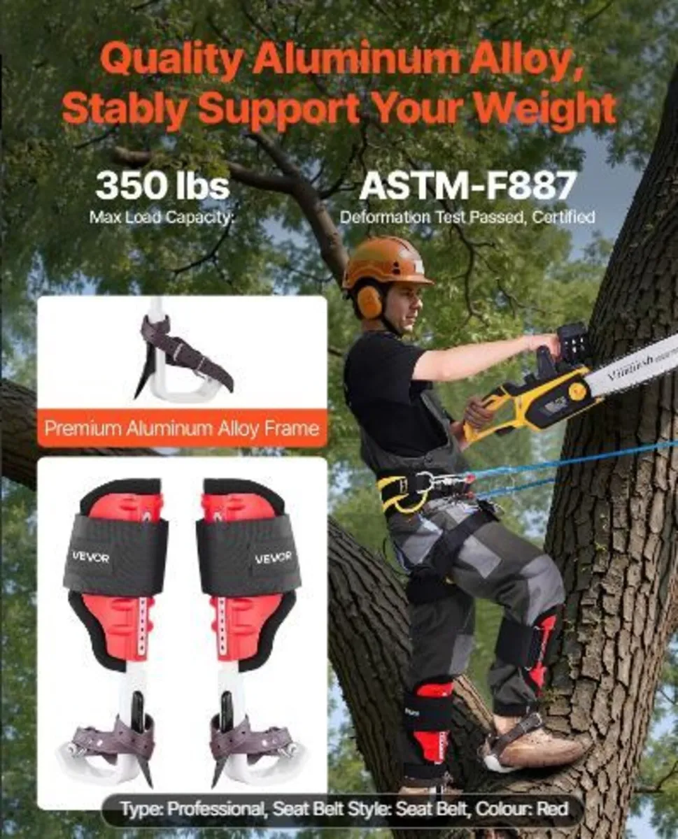 Tree Climbing Spikes Set, Height-Adjustable - Image 3