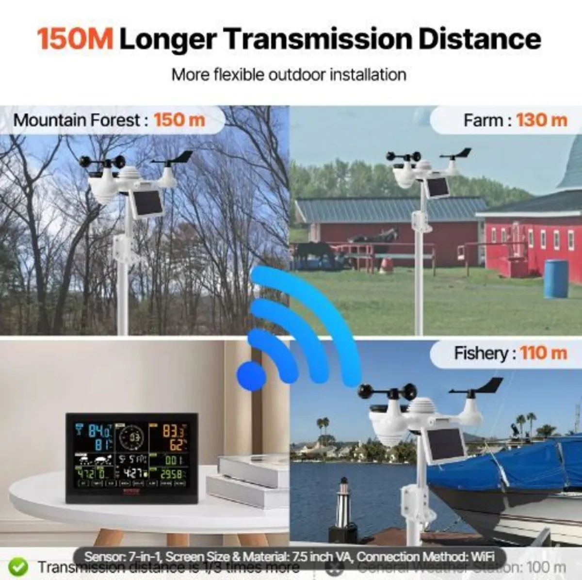 7-in-1 Wi-Fi Weather Station, 19.1 cm (7.5-inch) - Image 3