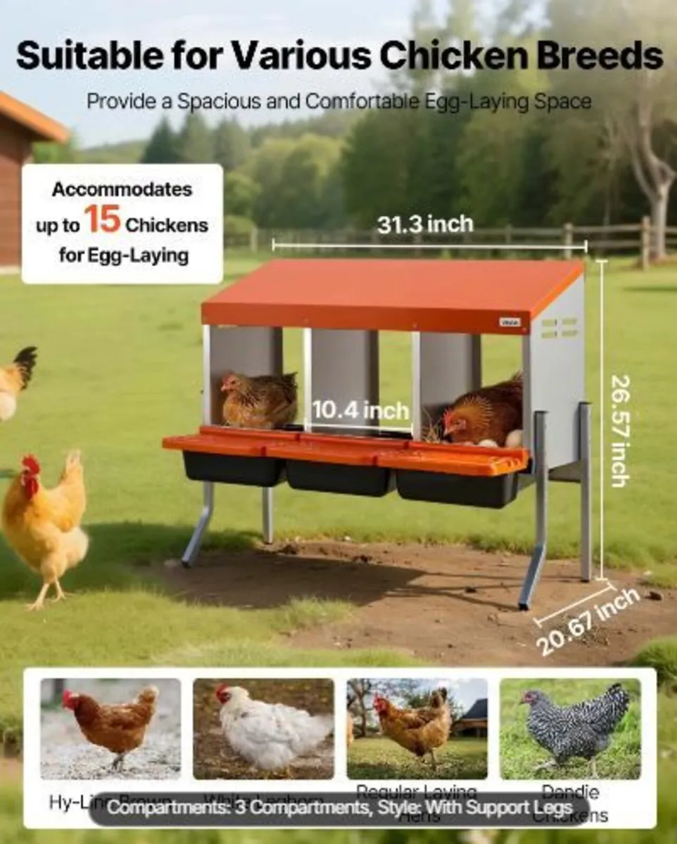 Chicken Nesting Boxes, 3 Compartments - Image 2