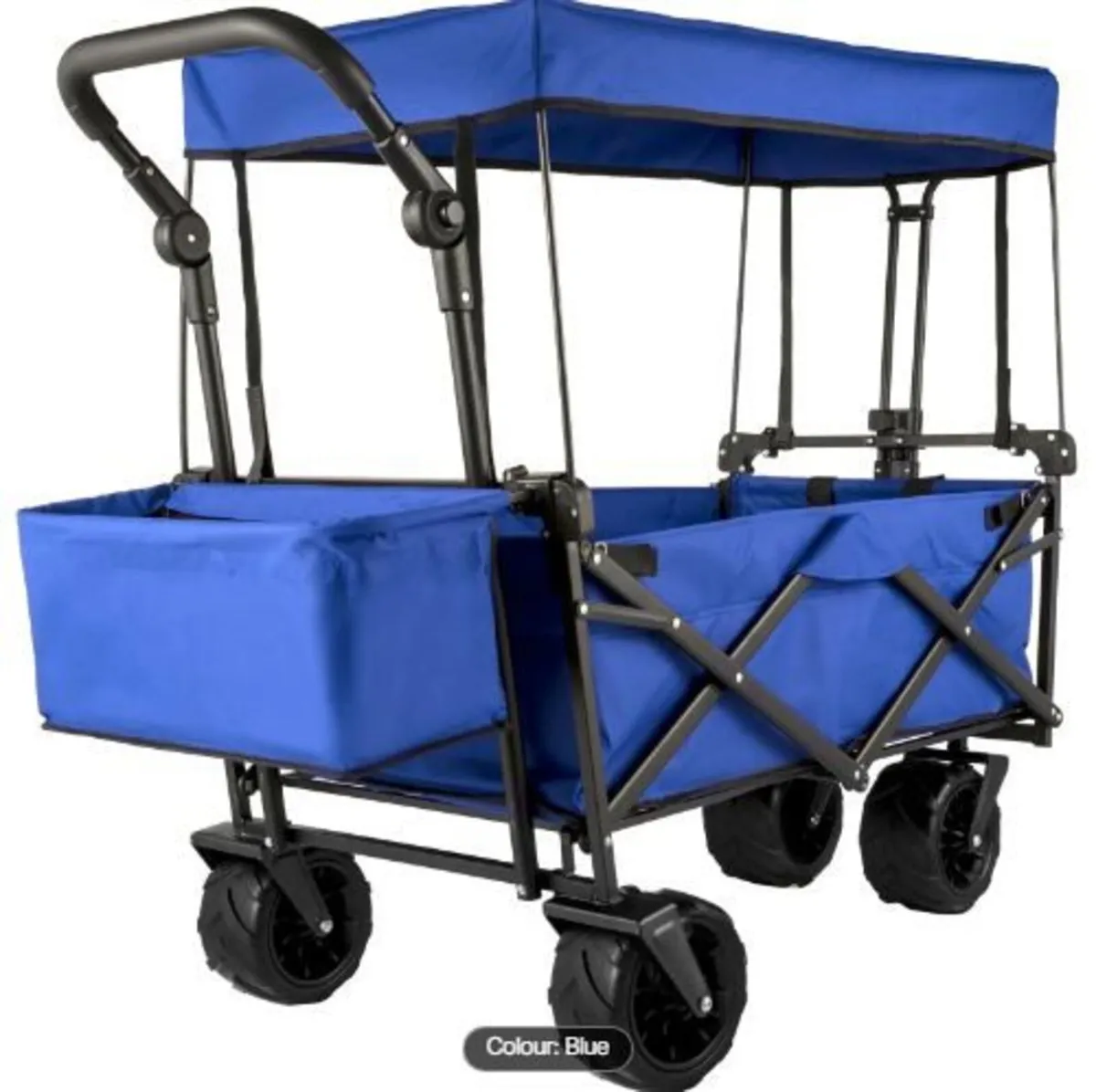 Collapsible Wagon with Canopy, 220lbs - Image 1