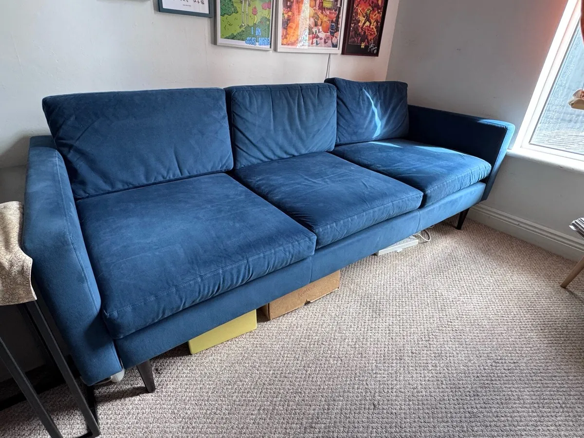 Swyft Blue 3 Seater Sofa - Image 3