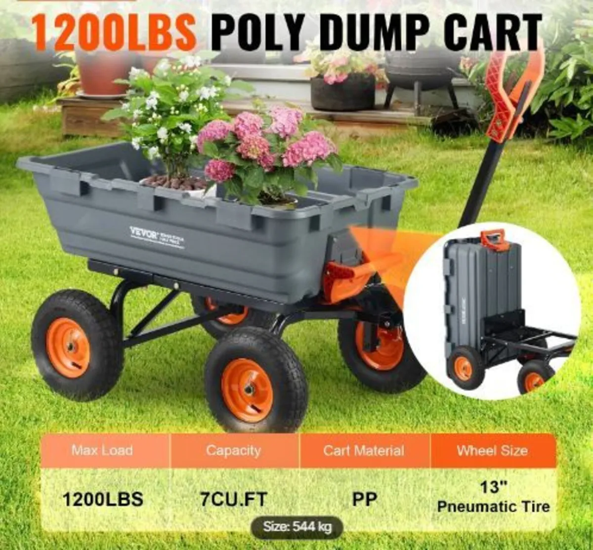 Poly Garden Dump Cart Heavy - Image 2