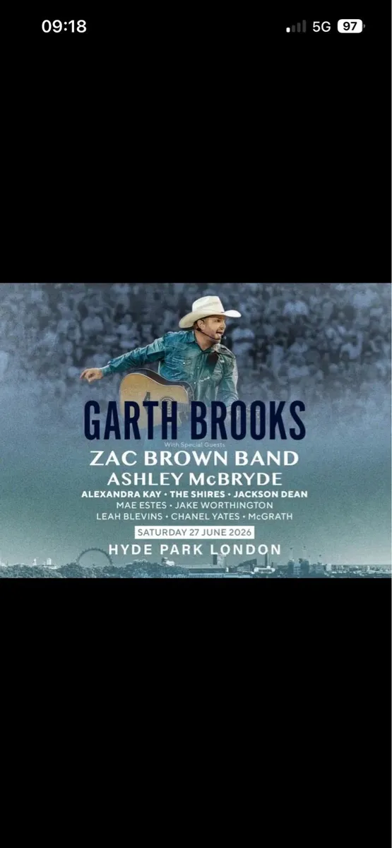 Garth Brooks tickets Hyde Park - Image 1