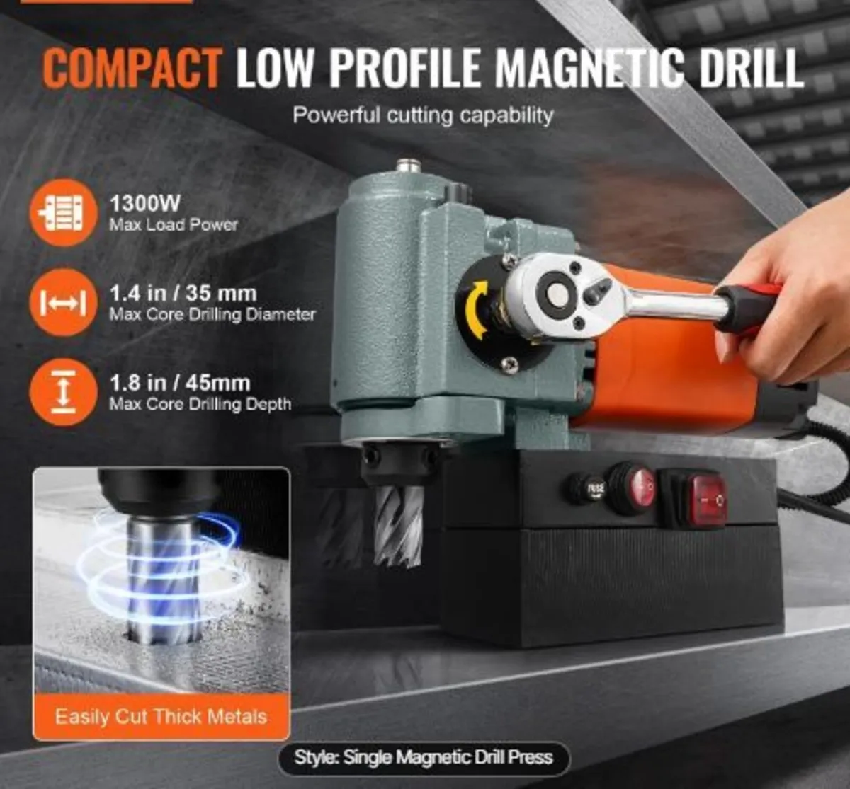 Magnetic Drill Press, 1300W Low - Image 2
