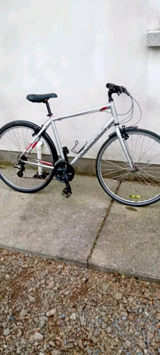 Silver hybrid bike - Image 1