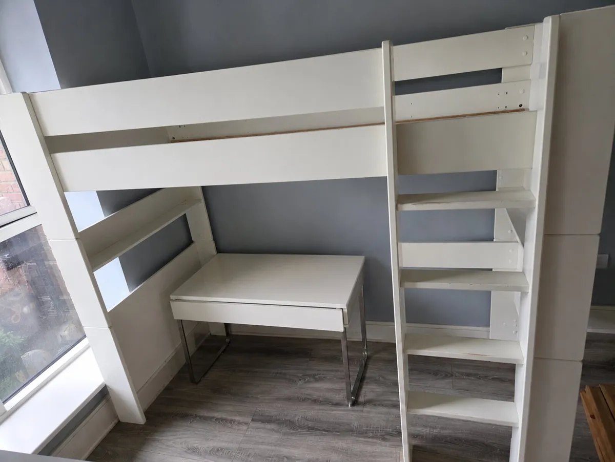 High sleeper bed with desk - Image 1