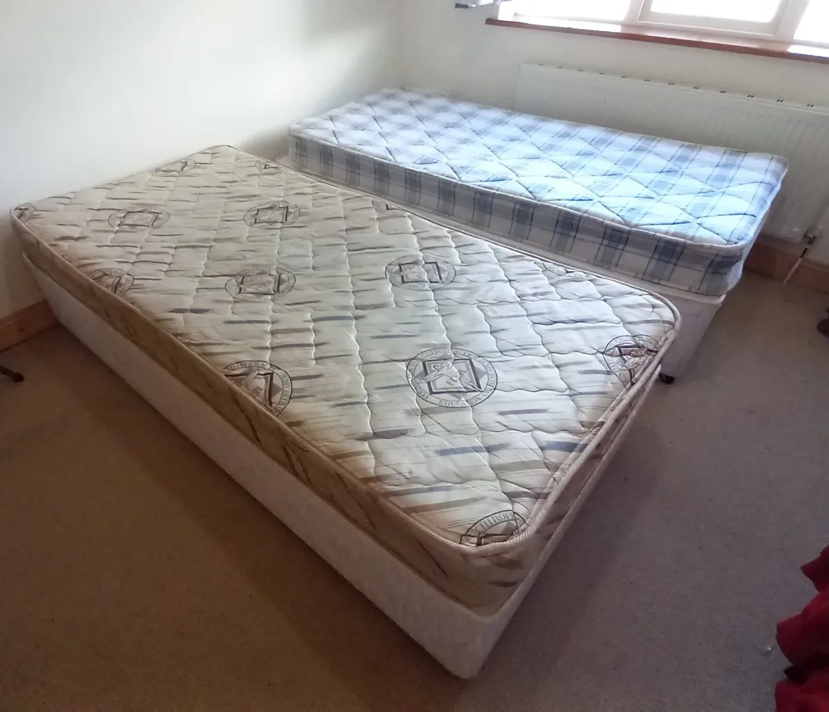 FREE!!! 2 single bed bases with mattresses - Image 2