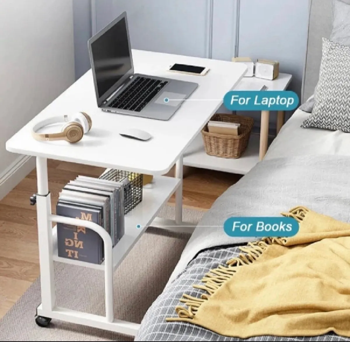 NEW Adjustable Laptop Study Desk Over Bed Table - Image 3