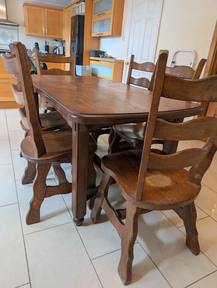 Oak Dining Table and Chairs - Image 2