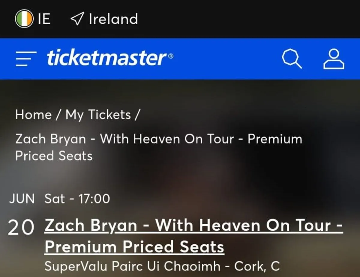 2 x Zach Bryan Premium Seating Cork 20th of June - Image 1