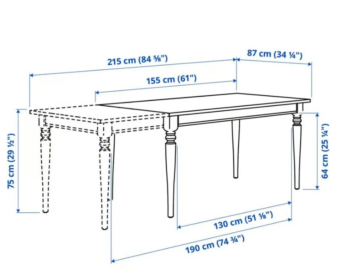 Table and chairs (6 Seat, extends to 8 Seat) - Image 3