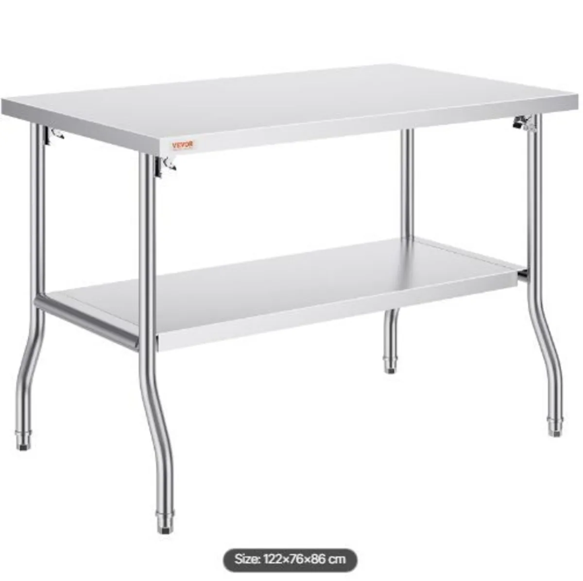 Folding Commercial Prep Table, 48 x 30 Inch - Image 4