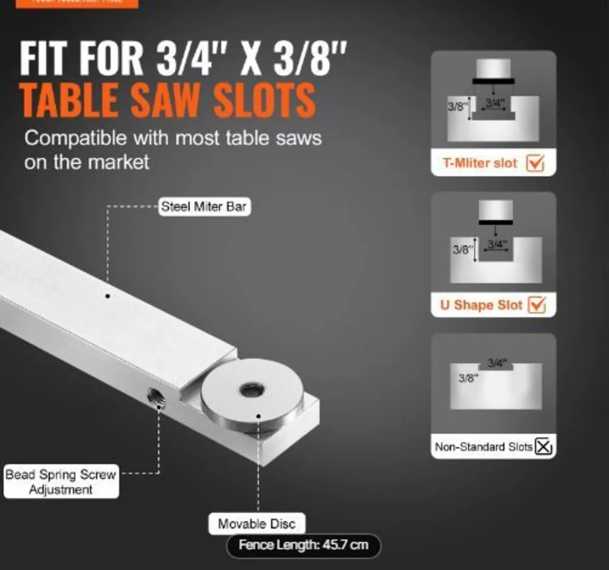Precision Miter Gauge, Standard Slot 19 x 9.5 mm - Image 2