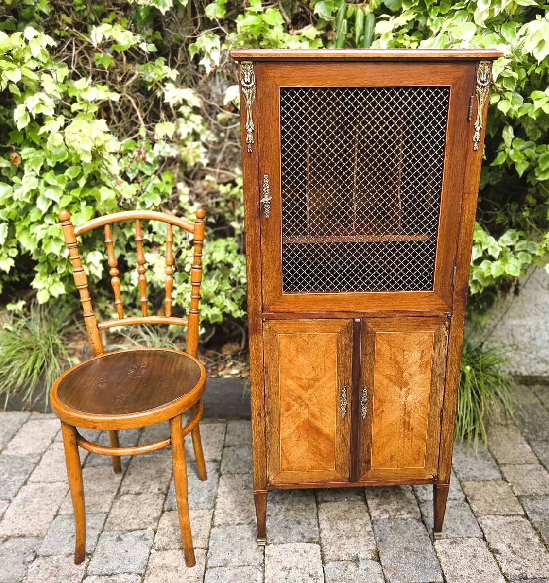 Vintage French Walnut Office Cabinet-1950s - Image 3