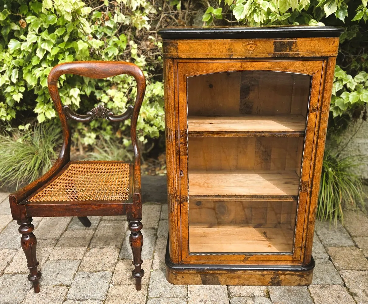 Victorian Burr Walnut Cabinet- Circa 1860 - Image 3