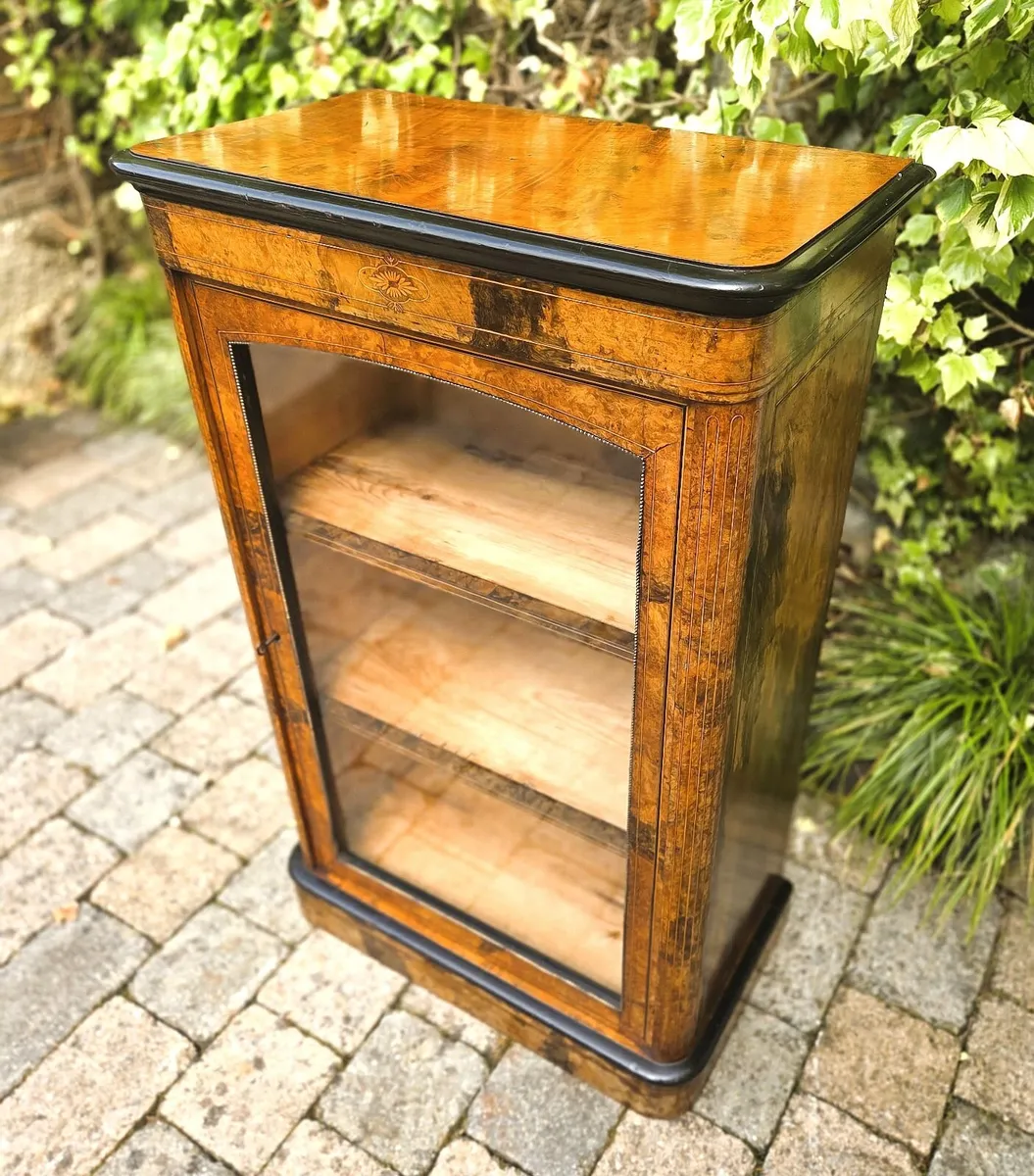 Victorian Burr Walnut Cabinet- Circa 1860 - Image 4