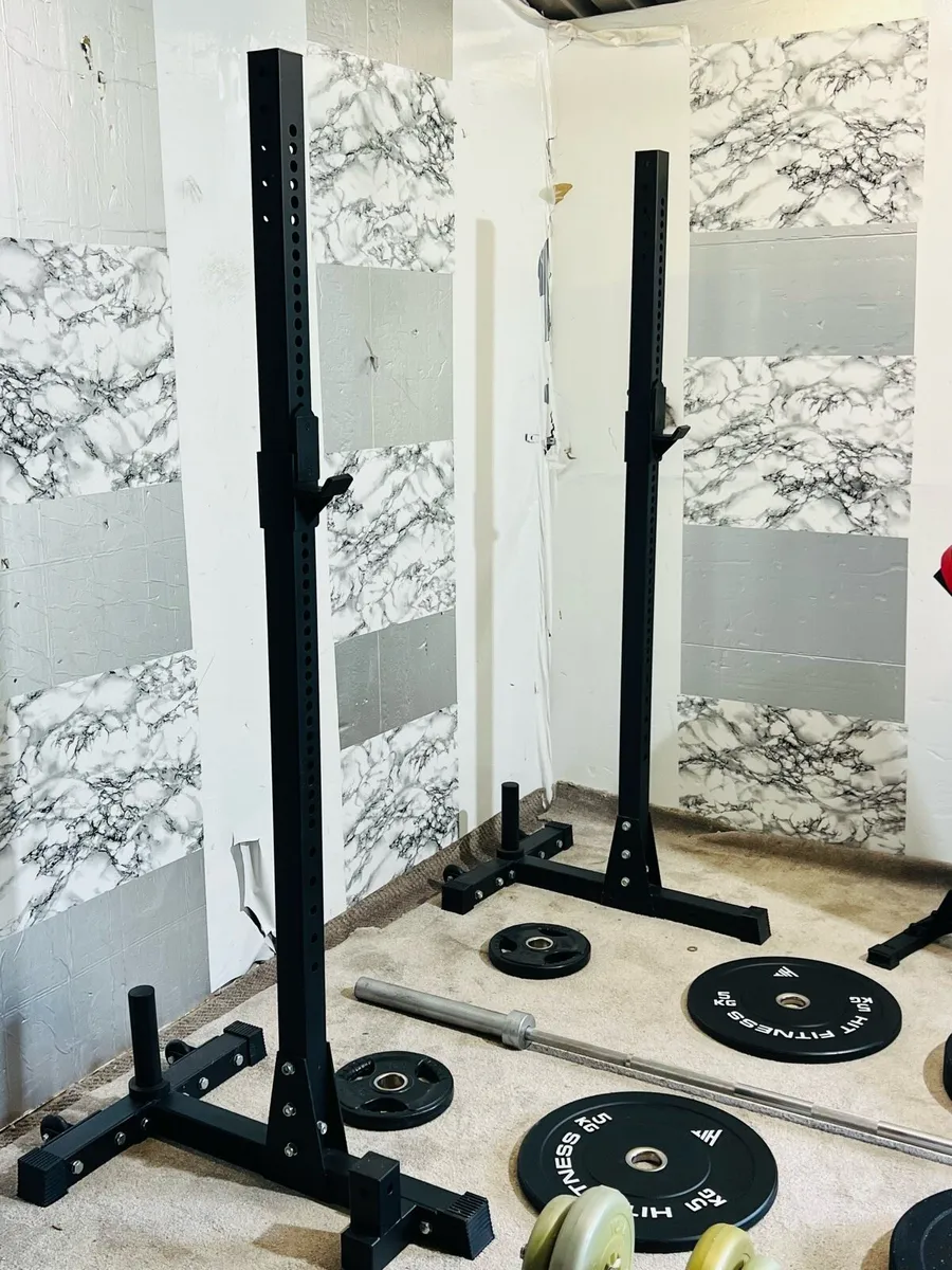110KG OLYMPIC BARBELL SET RACK STANDS BENCH DUMBLS - Image 3