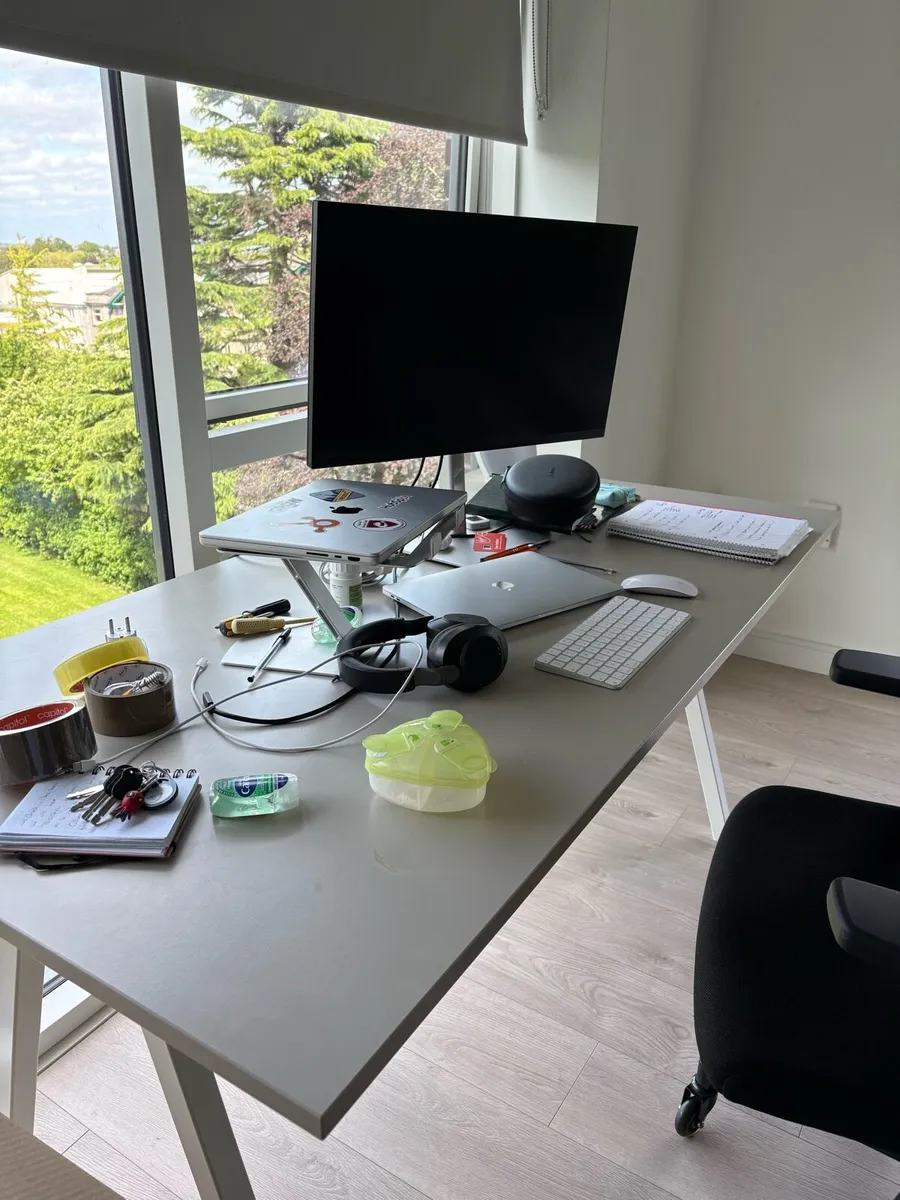 Grey/White Office Desk - Image 3