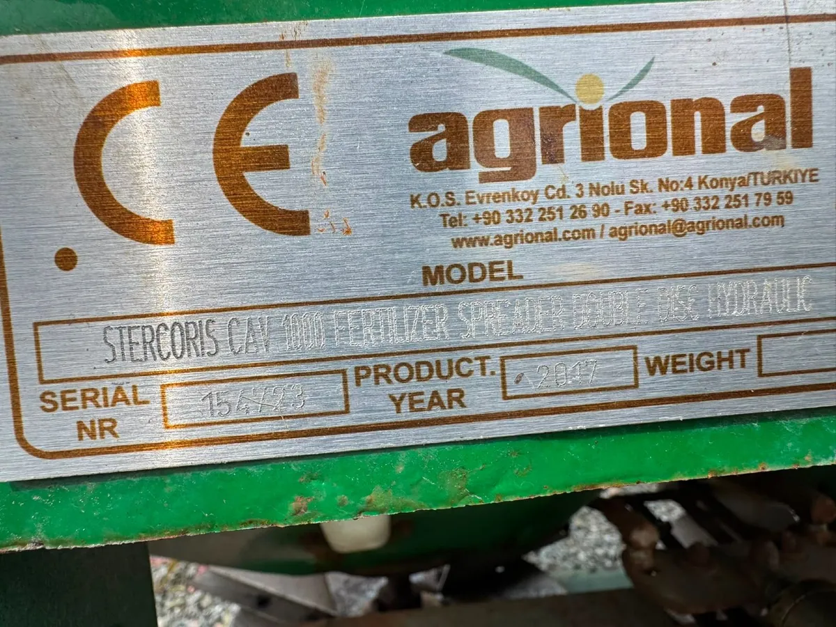 1 TONNE AGRIONAL TWIN DISC SOWER - Image 3