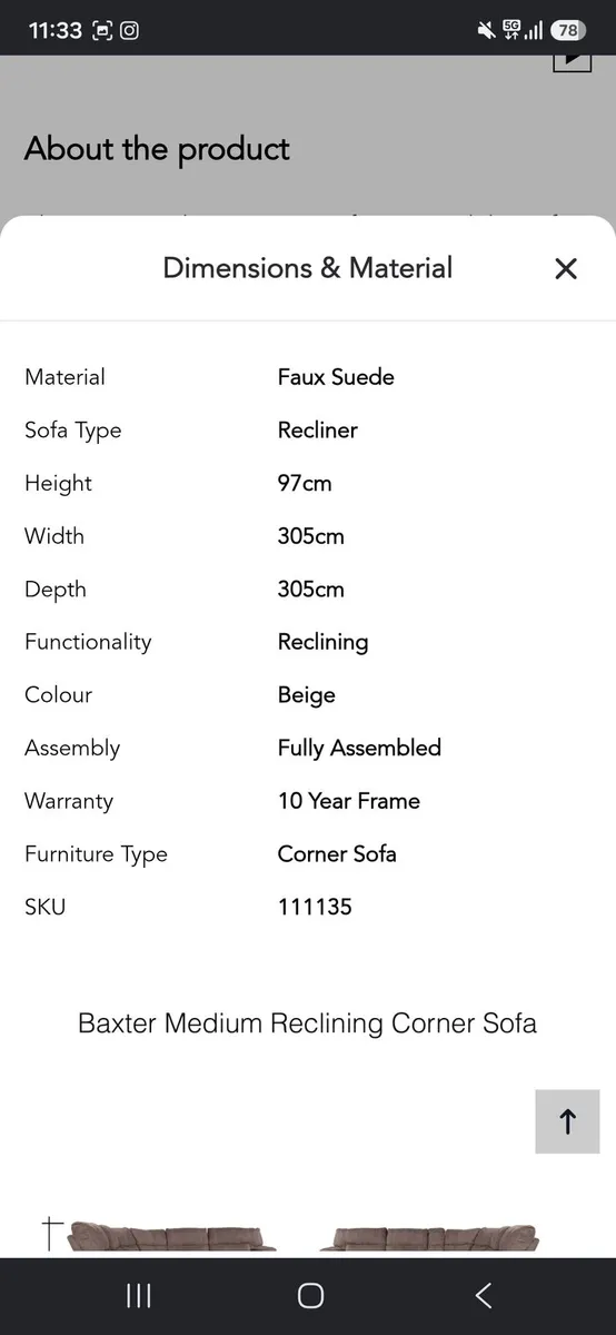 Baxter corner sofa - Image 4