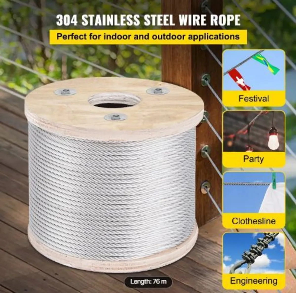 304 Stainless Steel Cable 3/16 Inch 7 X 19 Steel - Image 2