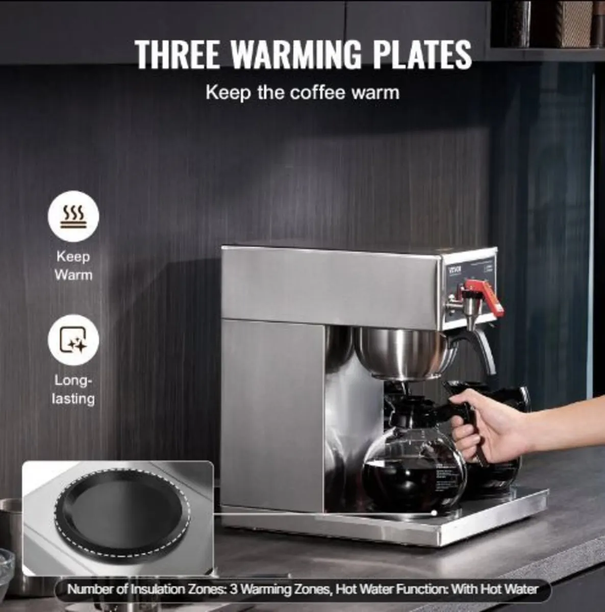 12 Cups Commercial Drip Coffee Maker - Image 2
