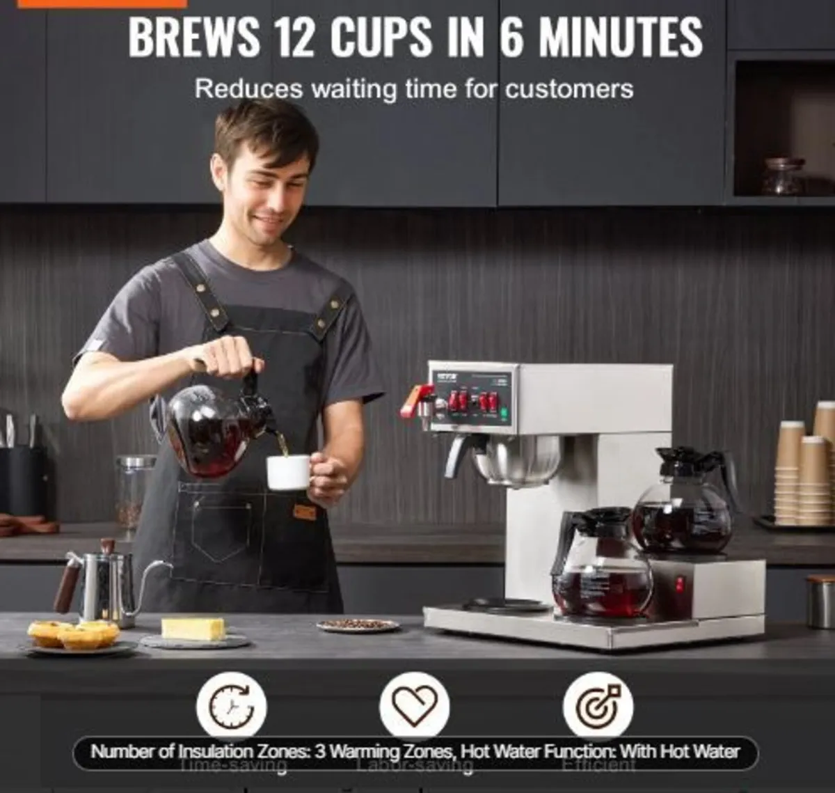 12 Cups Commercial Drip Coffee Maker - Image 3