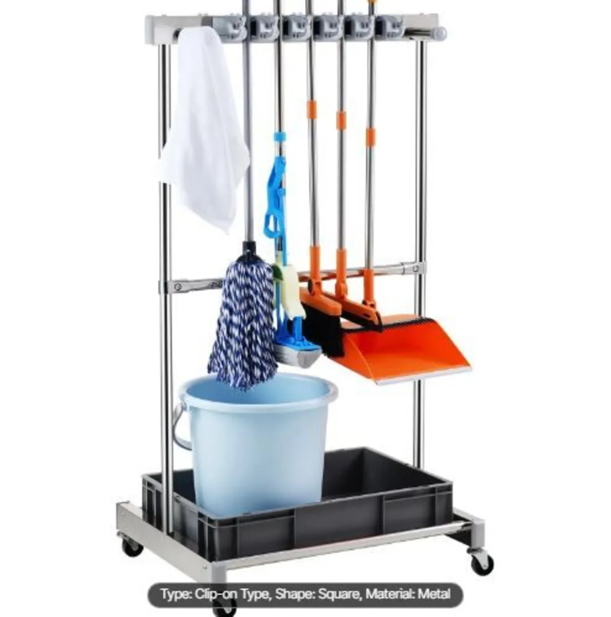 Garden Tool Organizer, 10 Slots with Hooks - Image 3