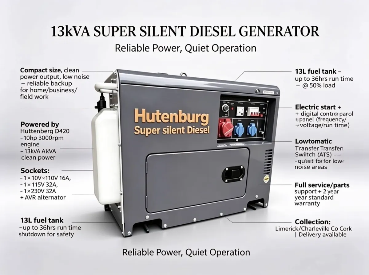 SUPER SILENT DIESEL GENERATOR 13kva KEY START